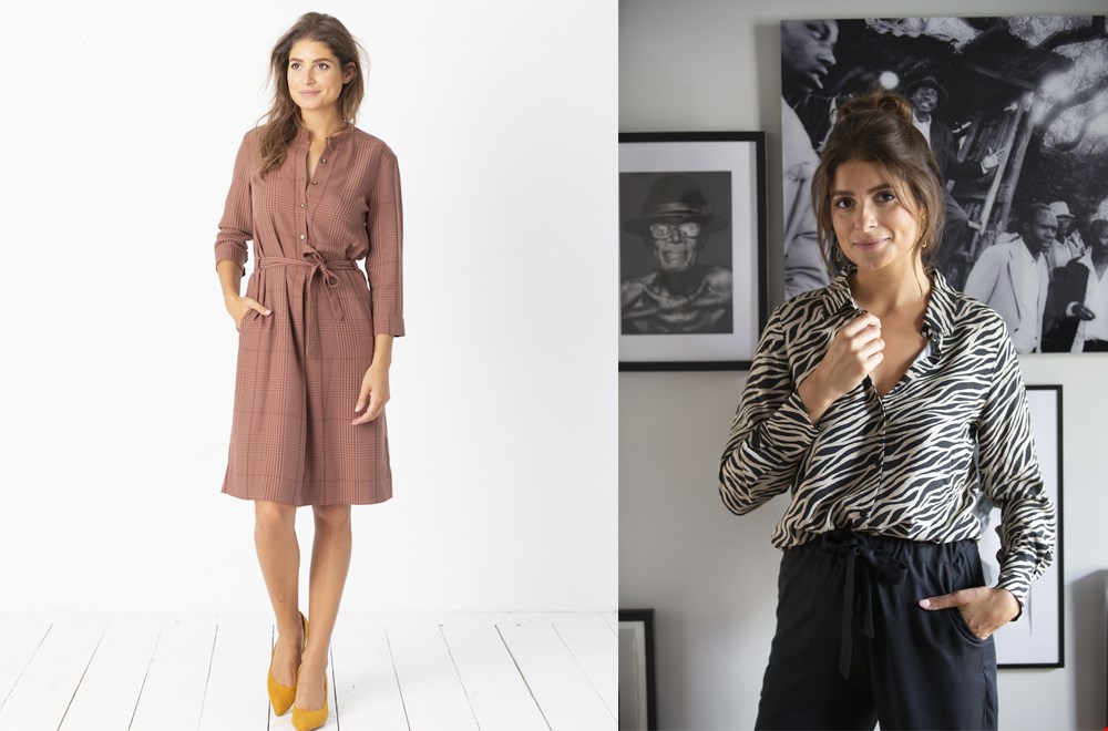 Links: Jurk Yann Old Pink, rechts: Broek Floor Black Links: Jurk Yann Old Pink, rechts: Broek Floor Black