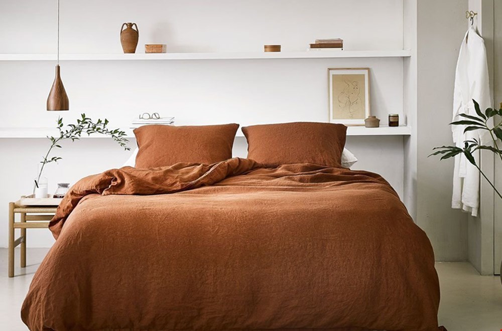 Prachtig linnen overtrekset in Almond Brown.. Prachtig linnen overtrekset in Almond Brown..
