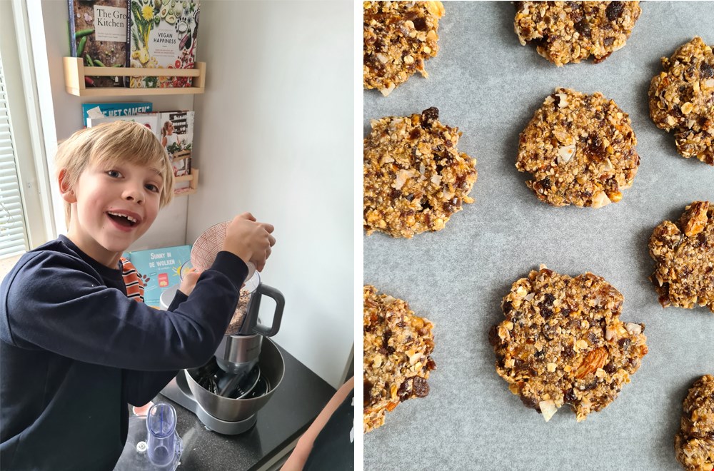 Mixen tot een kleverige massa Mixen tot een kleverige massa