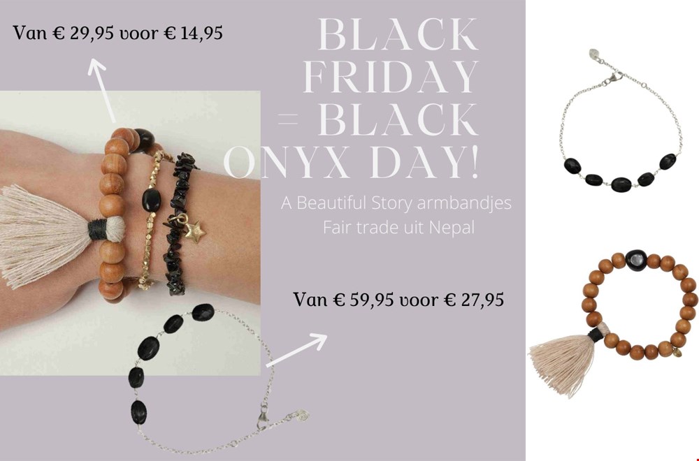 Links: armbandje uit de speciale actie en rechts: één van de prachtige cadeauproducten van A Beautiful Story Links: armbandje uit de speciale actie en rechts: één van de prachtige cadeauproducten van A Beautiful Story