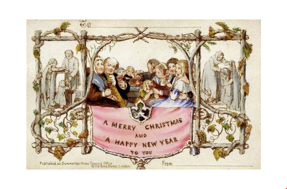 De allereerste kerstkaart uit 1843 De allereerste kerstkaart uit 1843