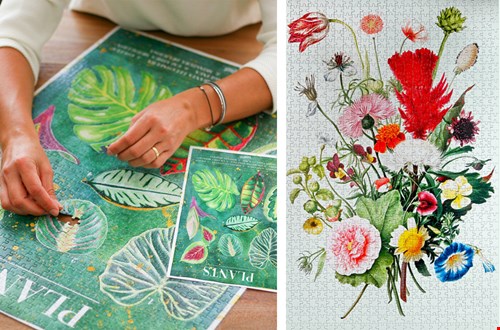 Bloemen- en plantenpuzzel van bloompost