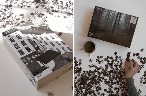 Scandinavische zwart wit puzzel 