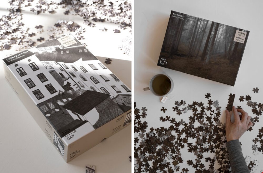 Scandinavische zwart wit puzzel Scandinavische zwart wit puzzel
