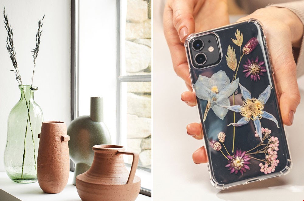 Van subtiele takjes in een vaas tot een telefoonhoesje van droogbloemen. Ideeën te over! Van subtiele takjes in een vaas tot een telefoonhoesje van droogbloemen. Ideeën te over!