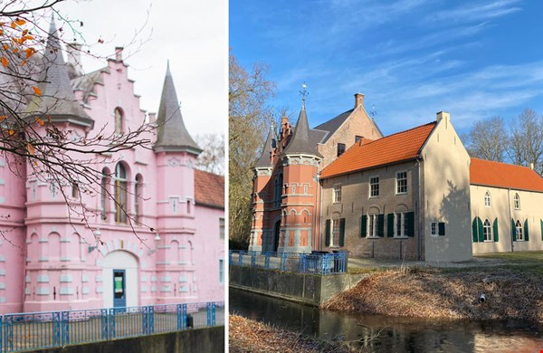 Foto links: Werk aan de Muur. Het kasteel toen en nu Foto links: Werk aan de Muur. Het kasteel toen en nu
