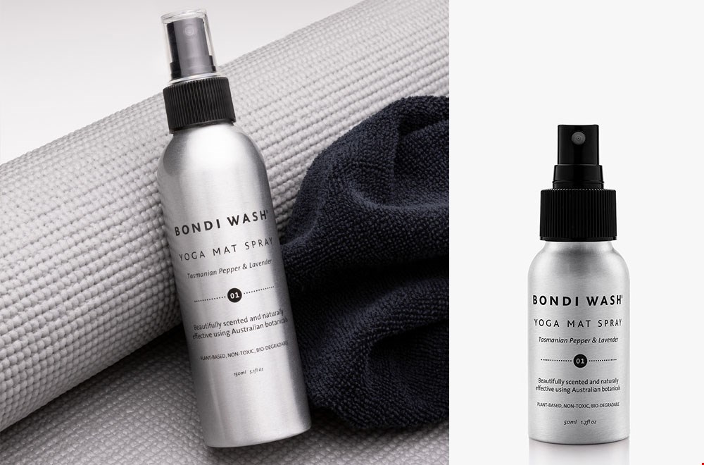 Bondi Wash: spray om je yogamat mee te verfrissen Bondi Wash: spray om je yogamat mee te verfrissen