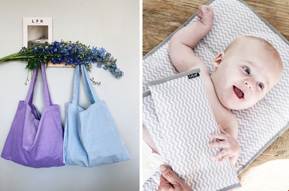 Ook mooi in lila, deze Mom Bag. En onmisbaar: een verschoonmatje. Ook mooi in lila, deze Mom Bag. En onmisbaar: een verschoonmatje.