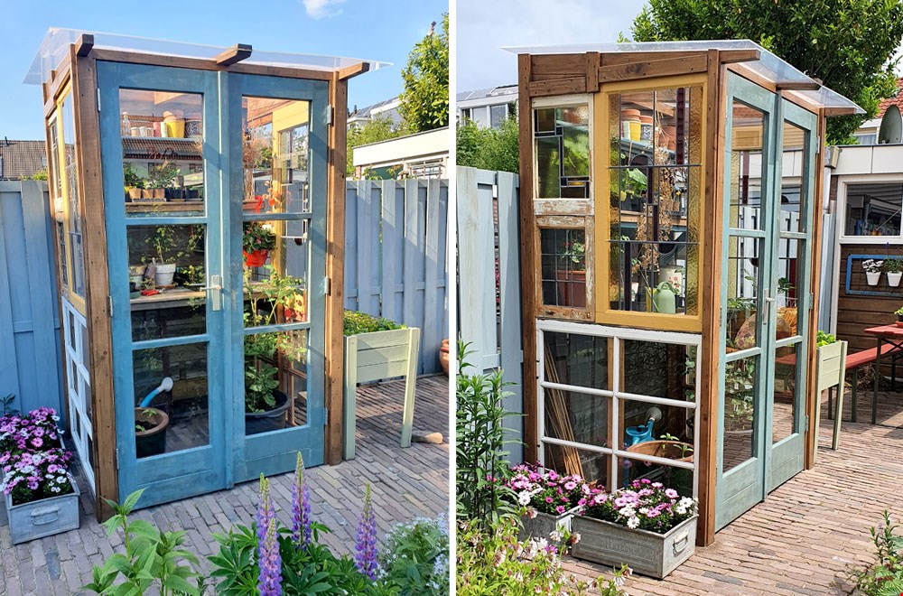 DIY tuinkas van oude bouwmaterialen DIY tuinkas van oude bouwmaterialen