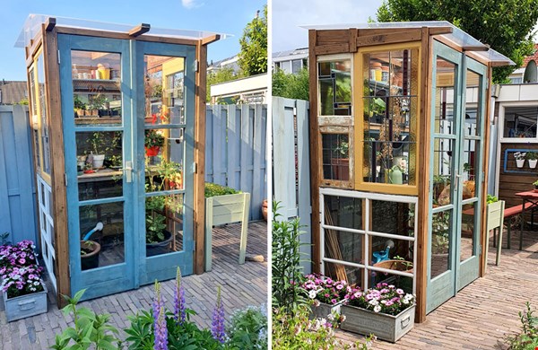 DIY tuinkas van oude bouwmaterialen DIY tuinkas van oude bouwmaterialen