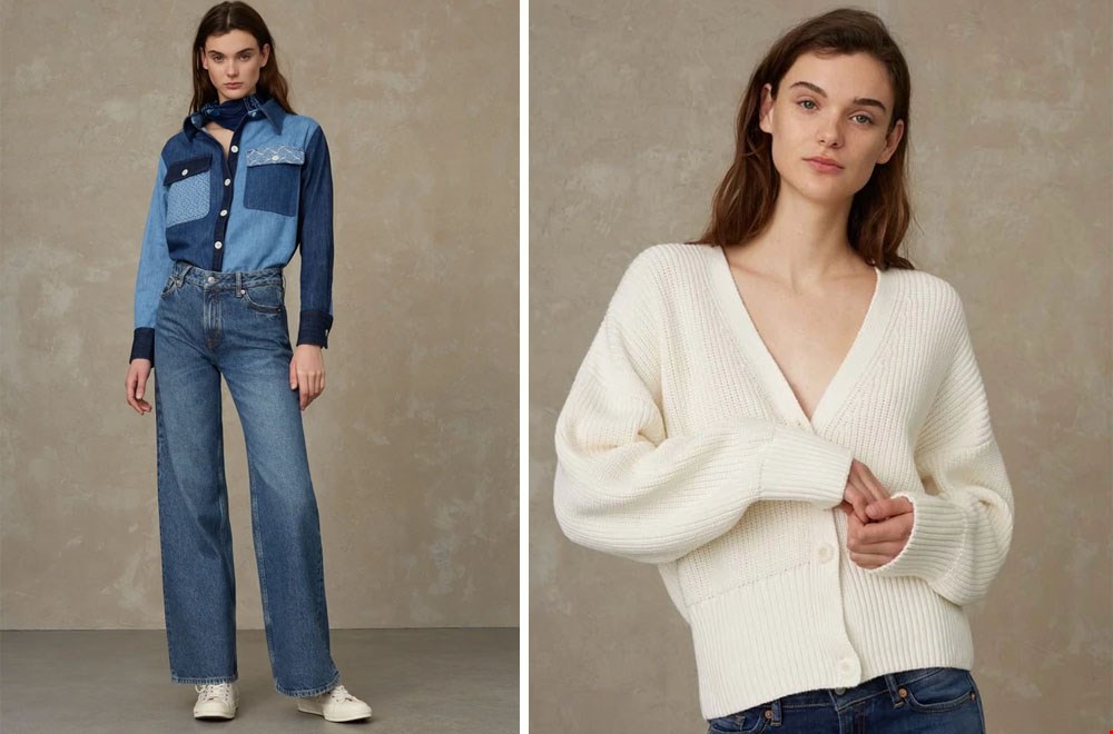 Jeans Jane en ecru vest met knopen die volledig biologisch afbreekbaar zijn! Jeans Jane en ecru vest met knopen die volledig biologisch afbreekbaar zijn!