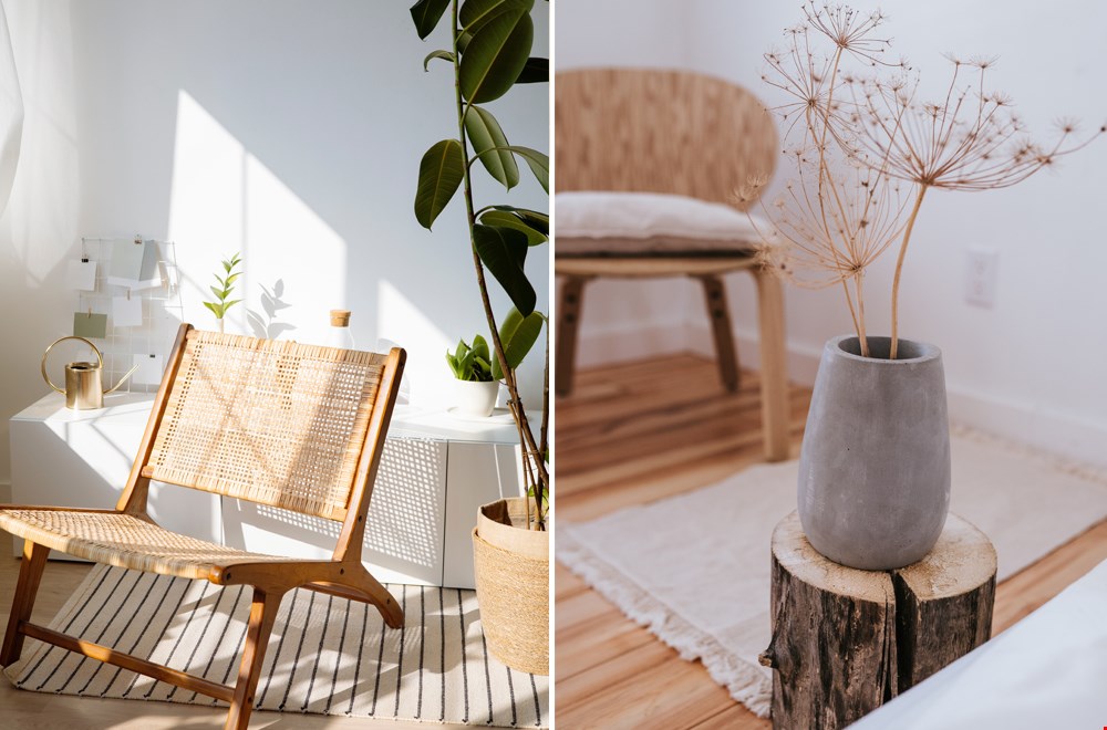 Natuurlijk materiaal en warme kleuren Natuurlijk materiaal en warme kleuren