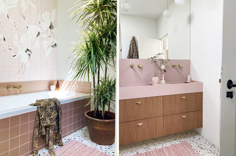 Zo leuk bedacht, deze roze badkamer! Zo leuk bedacht, deze roze badkamer!