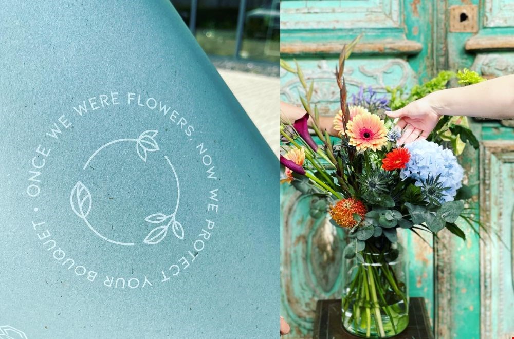 Verpakkingsmateriaal van bloemenafval zorgt ervoor dat je bloemen vers bij jou thuis aankomen Verpakkingsmateriaal van bloemenafval zorgt ervoor dat je bloemen vers bij jou thuis aankomen