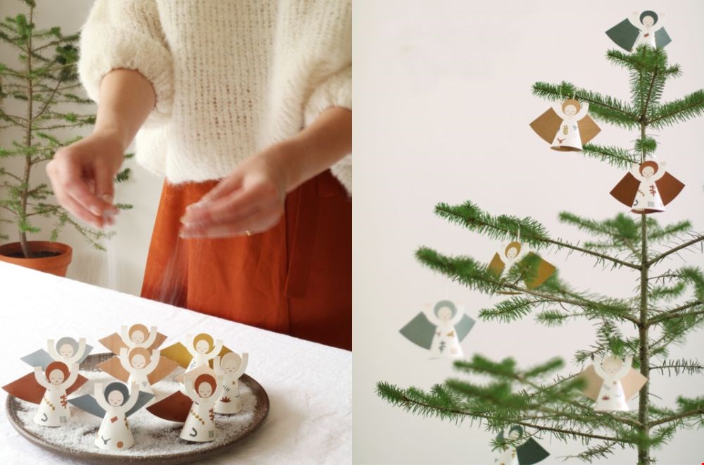 Kerstengelen van papier Kerstengelen van papier