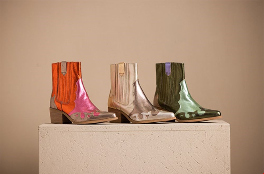 Metallic enkellaarsjes van Manfield Metallic enkellaarsjes van Manfield