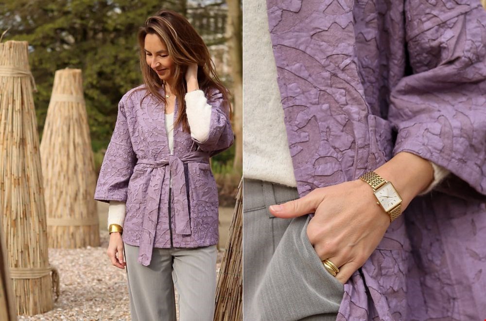 Applique jas, gemaakt van katoenen Indiase dekens Applique jas, gemaakt van katoenen Indiase dekens