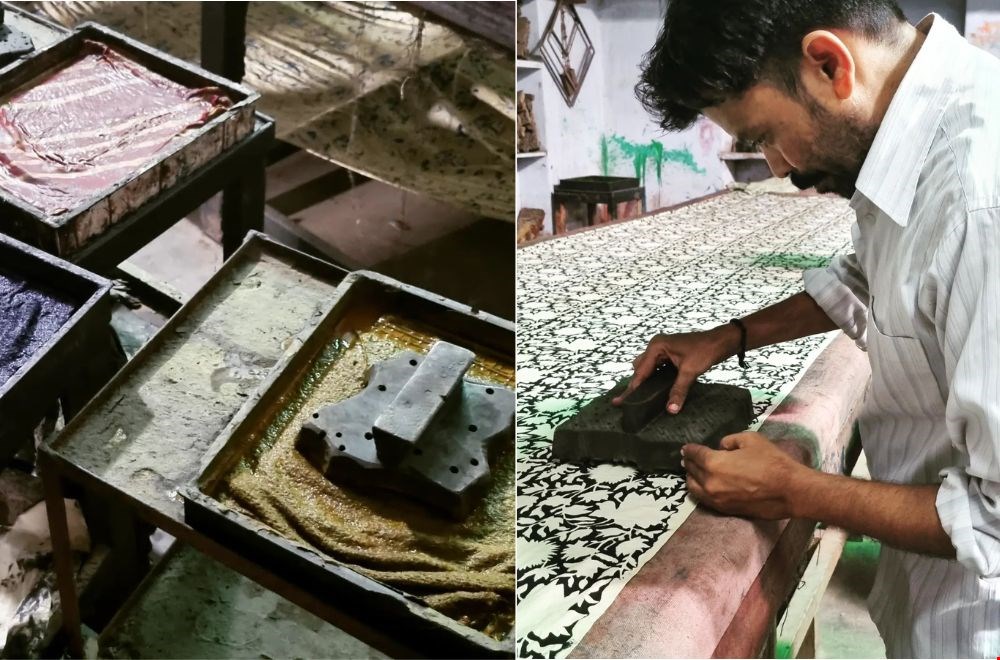 Eerst door de verf, dan op de stof Eerst door de verf, dan op de stof