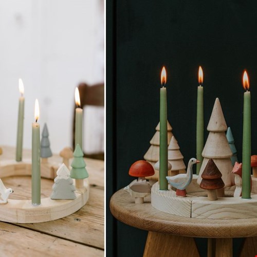 Hoe tof is deze houten kaarsen krans! Hoe tof is deze houten kaarsen krans!