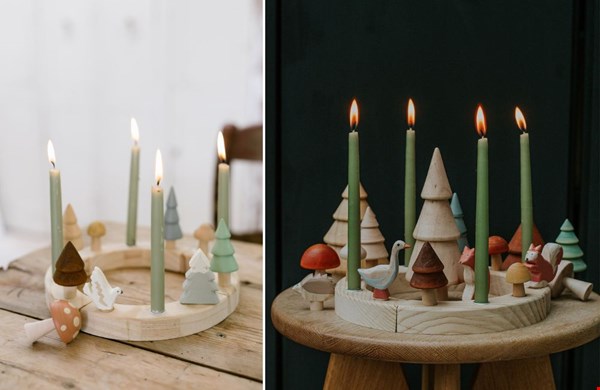 Hoe tof is deze houten kaarsen krans! Hoe tof is deze houten kaarsen krans!