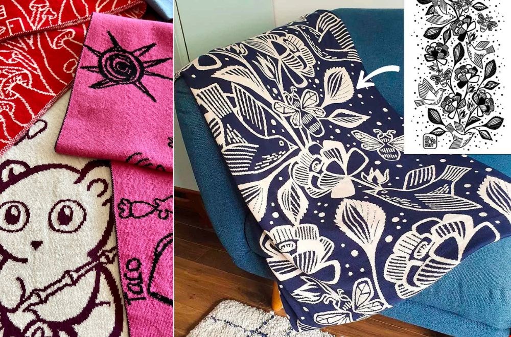 Jouw eigen ontwerp op een sjaal of plaid van Relooped Jouw eigen ontwerp op een sjaal of plaid van Relooped