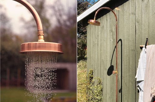 We spotten deze gave koperen buitendouche bij Huiszwaluw We spotten deze gave koperen buitendouche bij Huiszwaluw