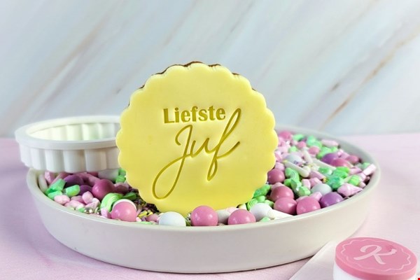 Een gepersonaliseerd koekje van Koekatelier Een gepersonaliseerd koekje van Koekatelier