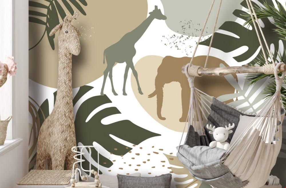 Behang met mooie kleuren en vormen van Kinderbehangenzo Behang met mooie kleuren en vormen van Kinderbehangenzo
