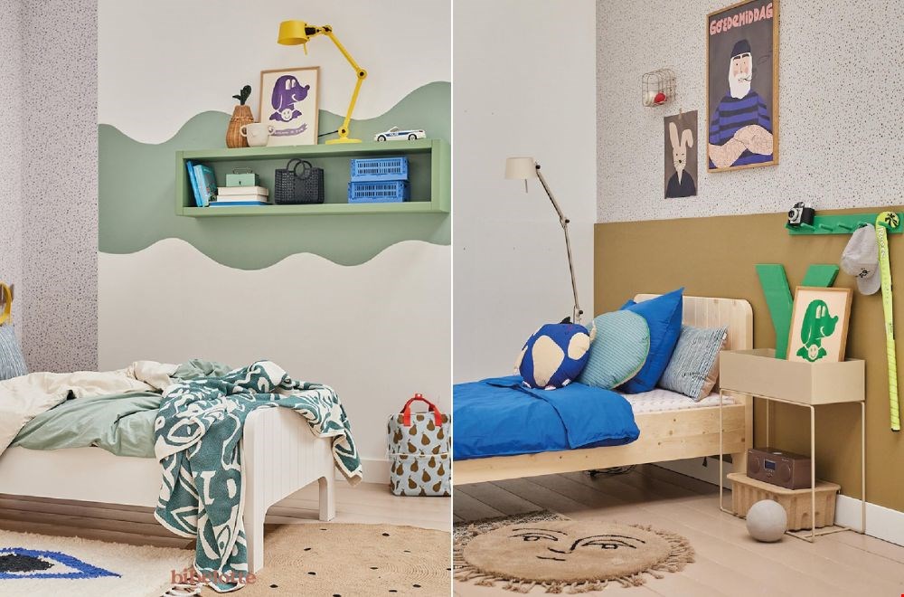 Leuk om mee te experimenteren: kleurvlakken op de muur van de kinderkamer Leuk om mee te experimenteren: kleurvlakken op de muur van de kinderkamer