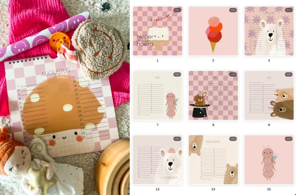 Meer dan 12 mooie prints vind je op deze verjaardagskalender Meer dan 12 mooie prints vind je op deze verjaardagskalender