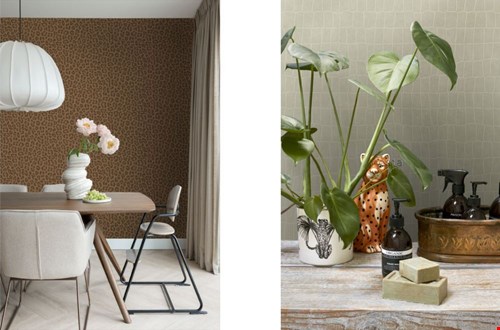 Reliëf en structuur, bijvoorbeeld met dierenprintbehang Reliëf en structuur, bijvoorbeeld met dierenprintbehang