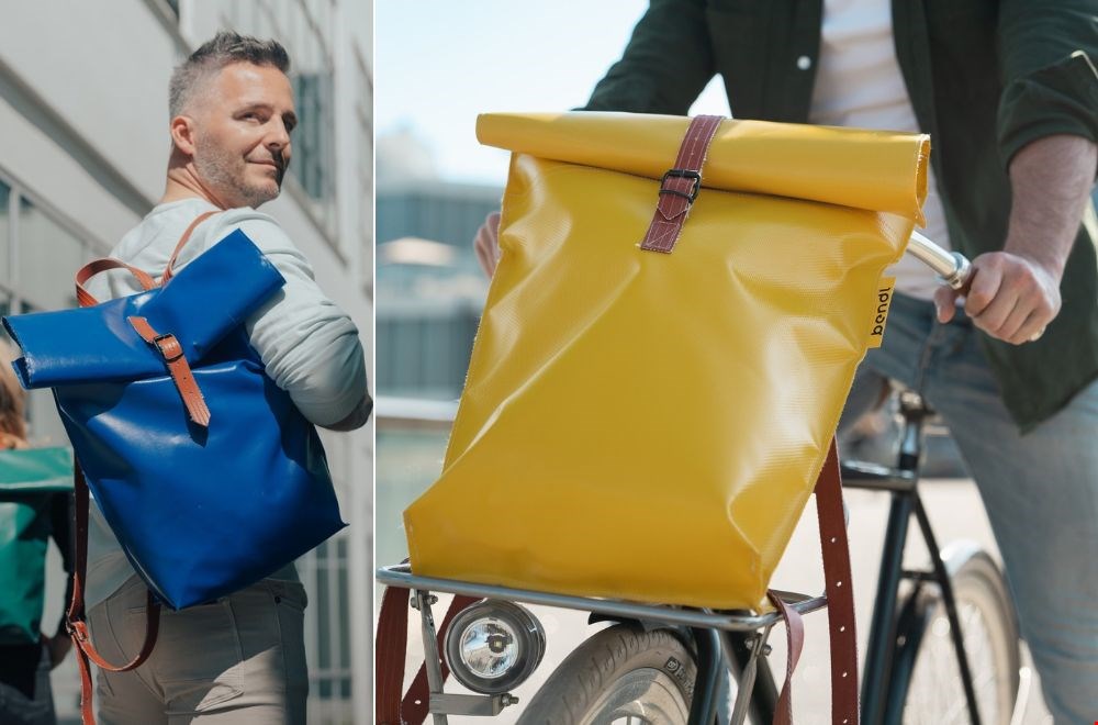 Stoer en kleurrijk: de rolltop rugtassen van vrachtwagenzeil Stoer en kleurrijk: de rolltop rugtassen van vrachtwagenzeil