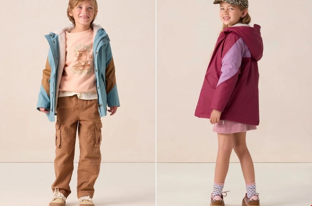Sissy-Boy regenjas kids: colour-block met teddy voering