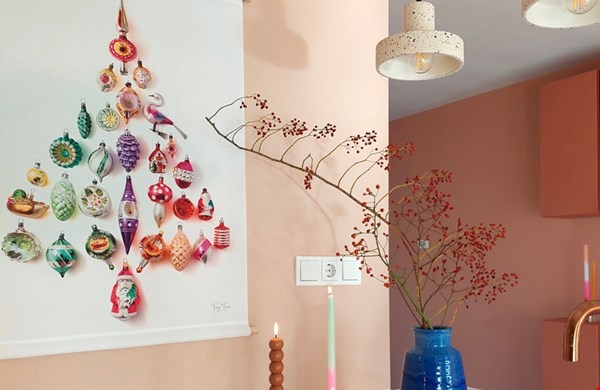 Vintage kerstballenboom