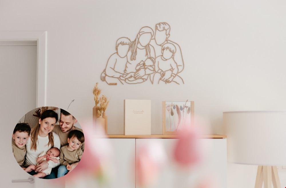 Gepersonaliseerd houten kunstwerk van Juuniek