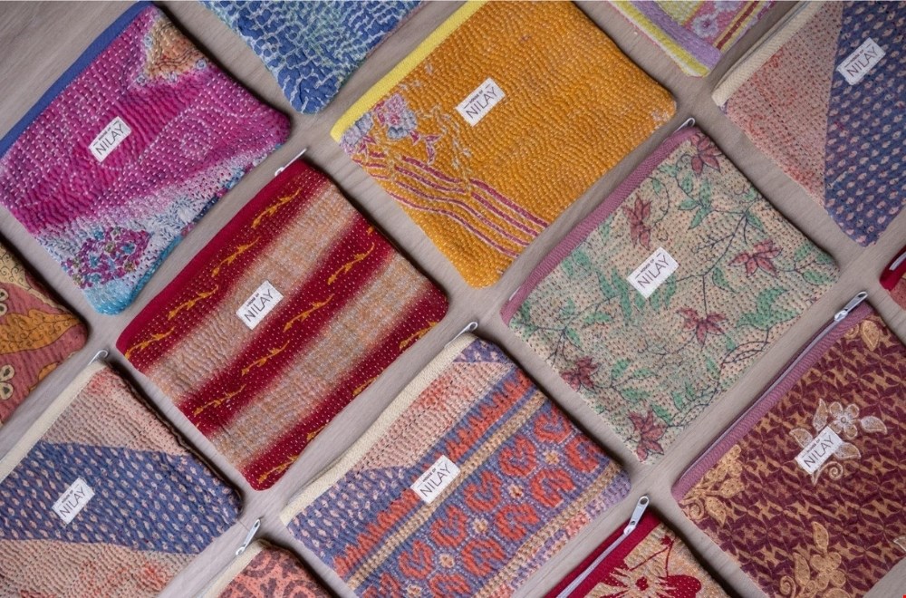 4. Handgemaakte kantha pouches van House of Nilay