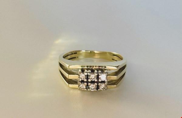 Vintage gouden ring met diamanten