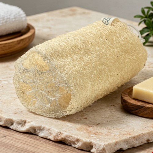 Loofah body scrub roll