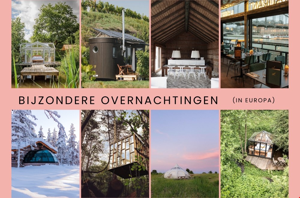 Bijzondere overnachtingen in Europa: van glazen cabin tot designhotel op het water