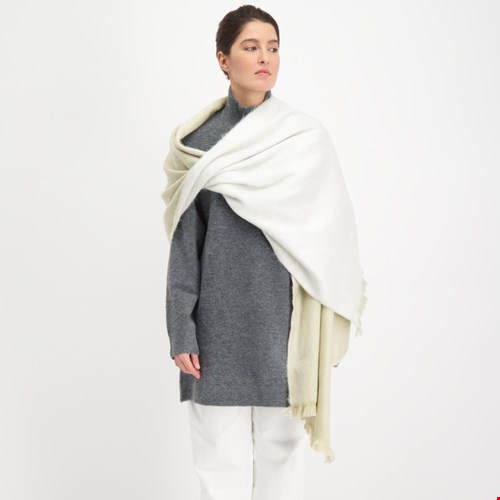 Scarf double face beige and white