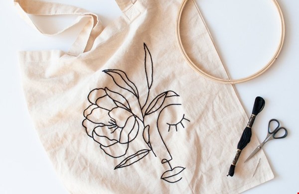 Borduurpakket canvas tas