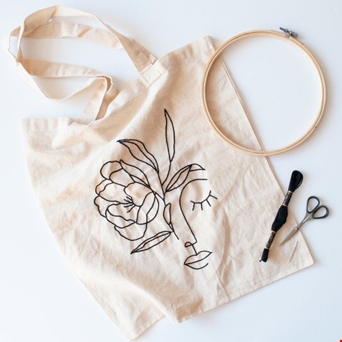 Borduurpakket canvas tas