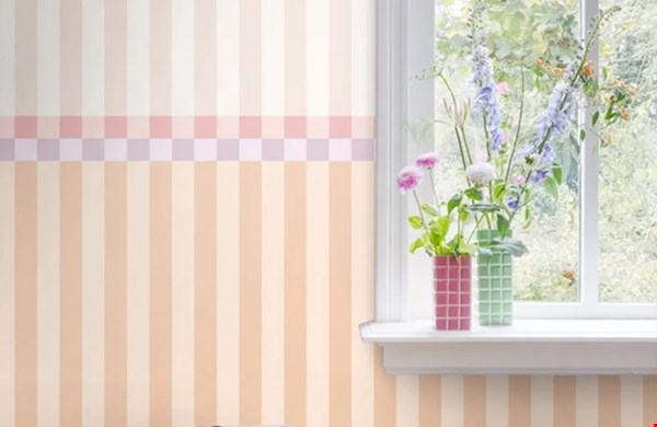 Strepen oranje, roze en paars