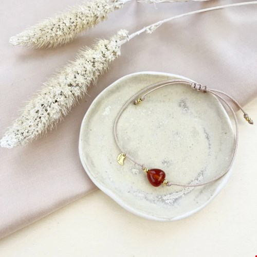 Hart gem carneool armband