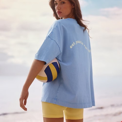 Oversized crew t-shirt cornflower blue