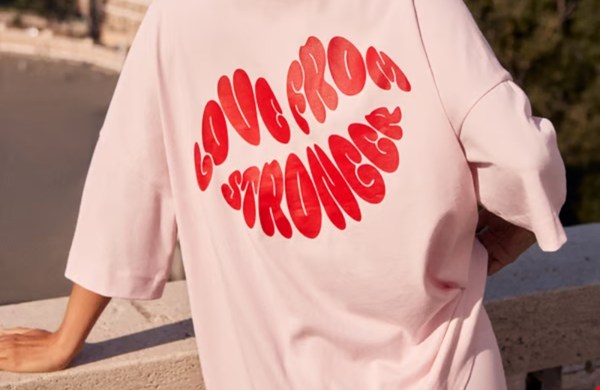 Oversized crew t-shirt chalk pink