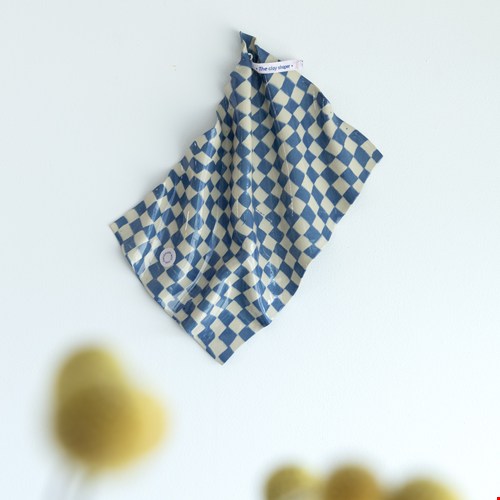 Lapje blauw geblokt