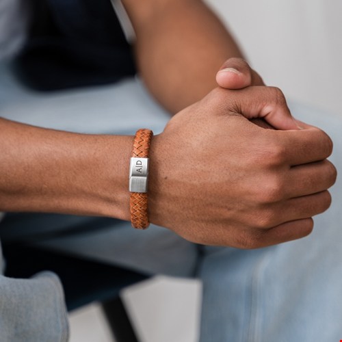Leren armband met initialen