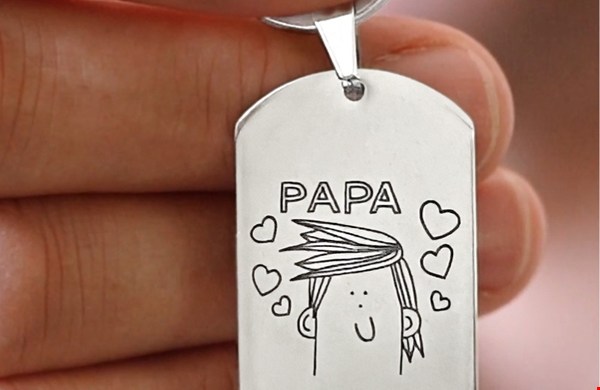 Sleutelhanger met tekening