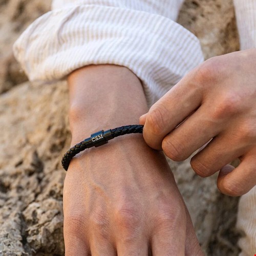 Leren armband met initialen